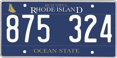 RI license plate 875324