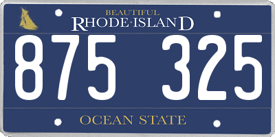 RI license plate 875325