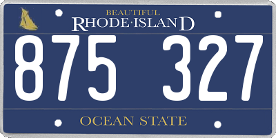 RI license plate 875327