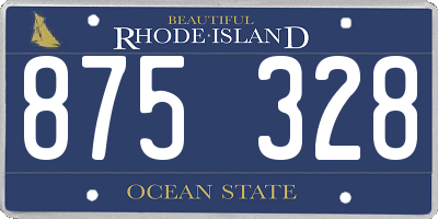 RI license plate 875328