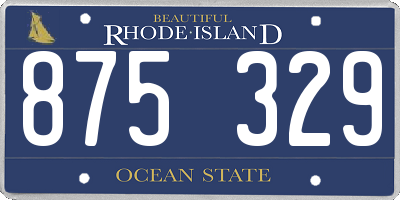 RI license plate 875329