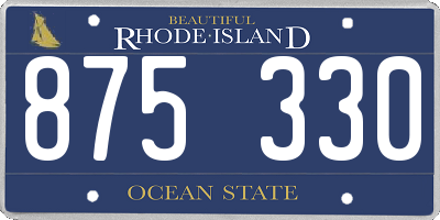 RI license plate 875330