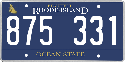 RI license plate 875331