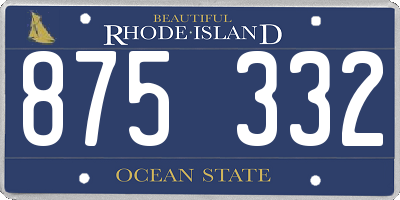 RI license plate 875332