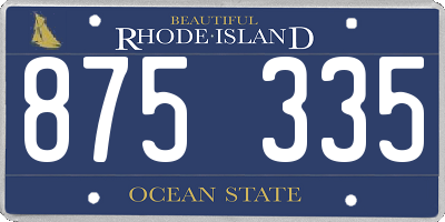 RI license plate 875335