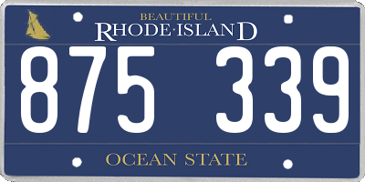 RI license plate 875339