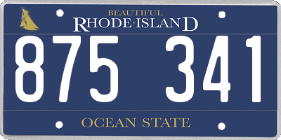 RI license plate 875341