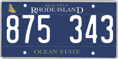RI license plate 875343