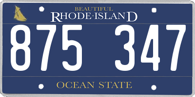 RI license plate 875347