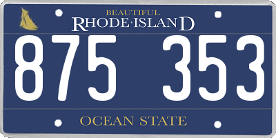 RI license plate 875353