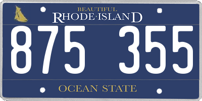 RI license plate 875355