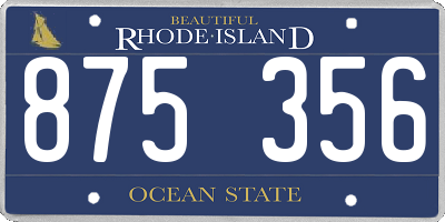 RI license plate 875356
