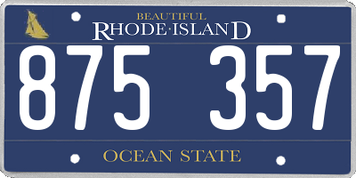 RI license plate 875357