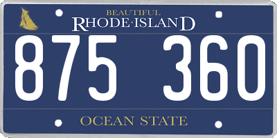 RI license plate 875360