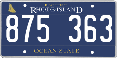 RI license plate 875363