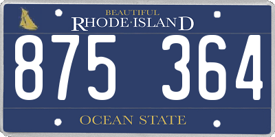 RI license plate 875364