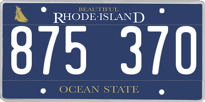 RI license plate 875370