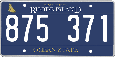 RI license plate 875371