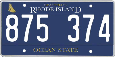 RI license plate 875374