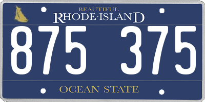 RI license plate 875375