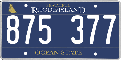 RI license plate 875377