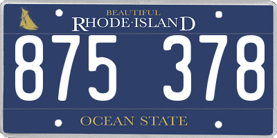 RI license plate 875378