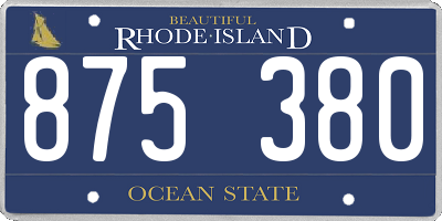 RI license plate 875380