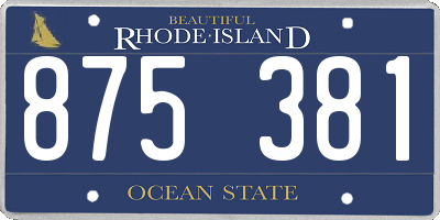 RI license plate 875381