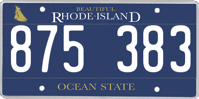 RI license plate 875383