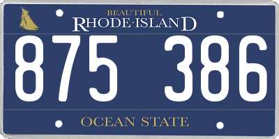 RI license plate 875386
