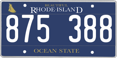 RI license plate 875388