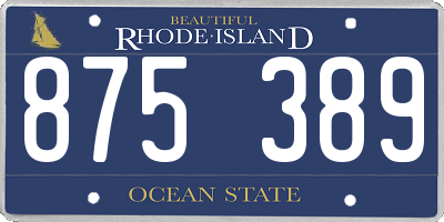 RI license plate 875389