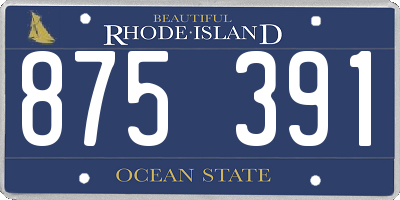 RI license plate 875391