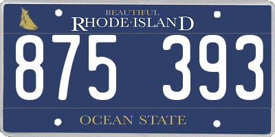 RI license plate 875393