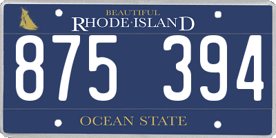 RI license plate 875394