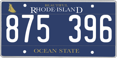 RI license plate 875396
