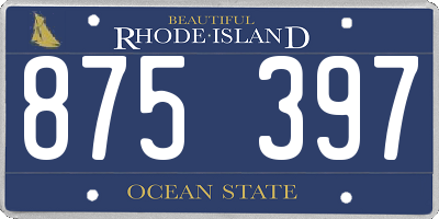 RI license plate 875397