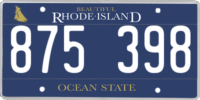 RI license plate 875398