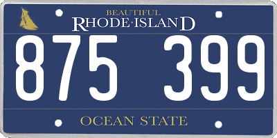 RI license plate 875399