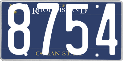 RI license plate 8754