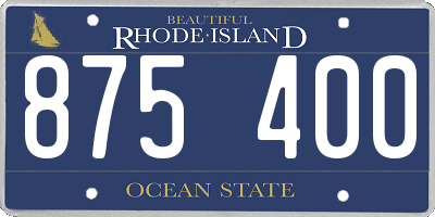 RI license plate 875400
