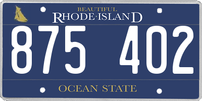RI license plate 875402
