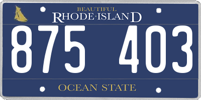RI license plate 875403