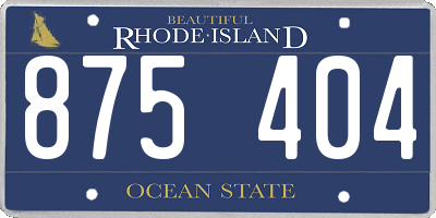 RI license plate 875404