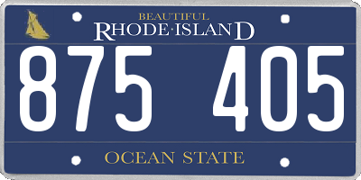 RI license plate 875405