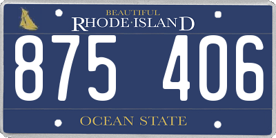 RI license plate 875406