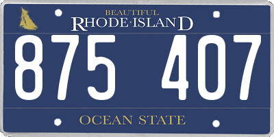 RI license plate 875407