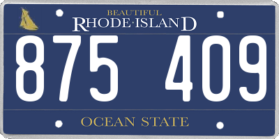 RI license plate 875409