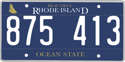 RI license plate 875413