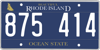 RI license plate 875414